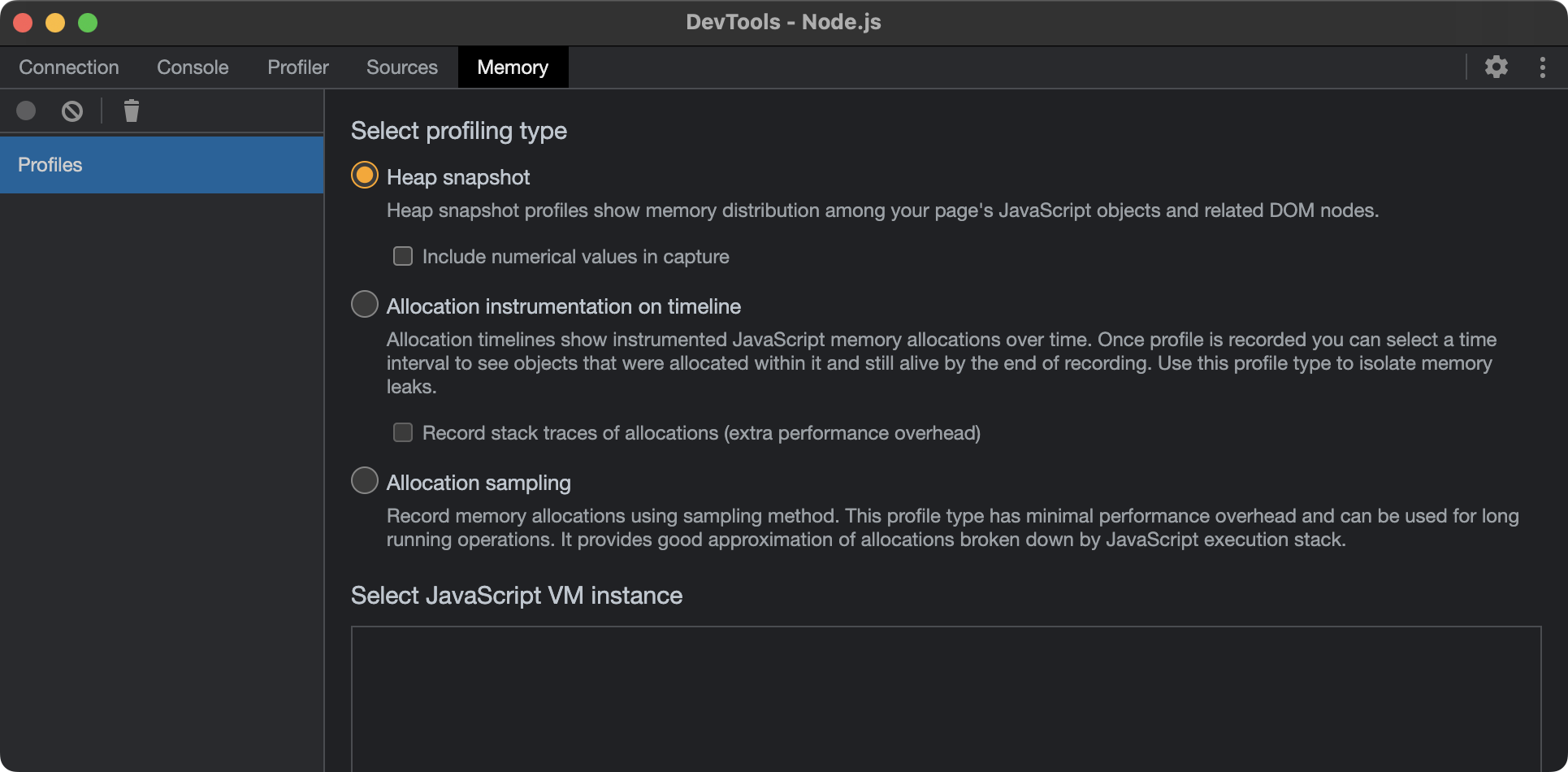 DevTools Profiler - Heap